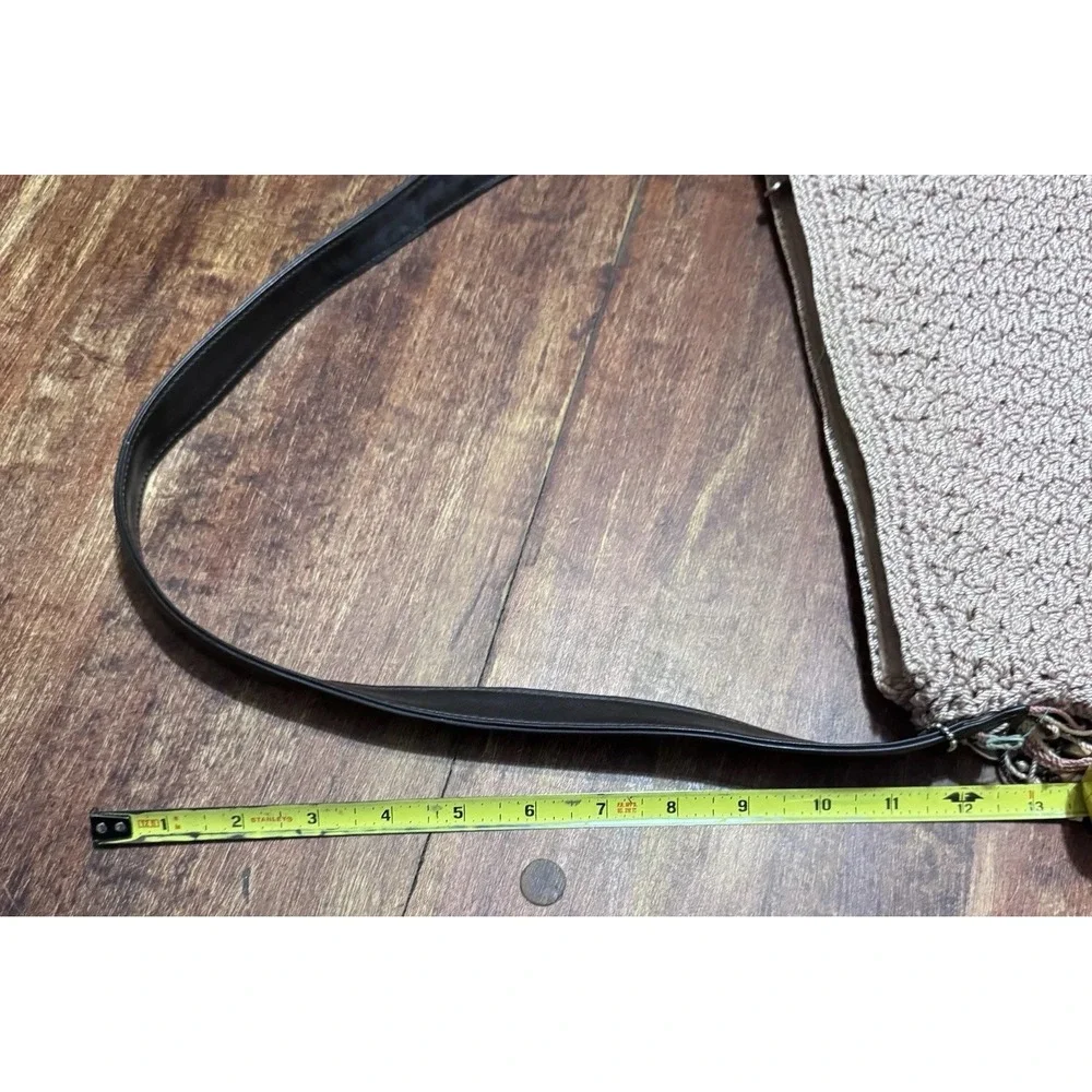 The Sak Crochet Hobo Bag Tote Pink With Beads‎ Bohemian